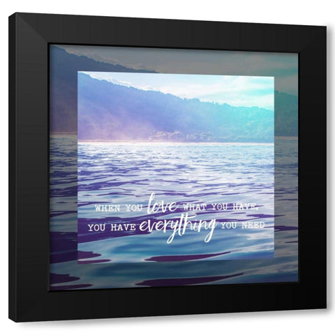 Love Everything Black Modern Wood Framed Art Print by Louise, Gigi