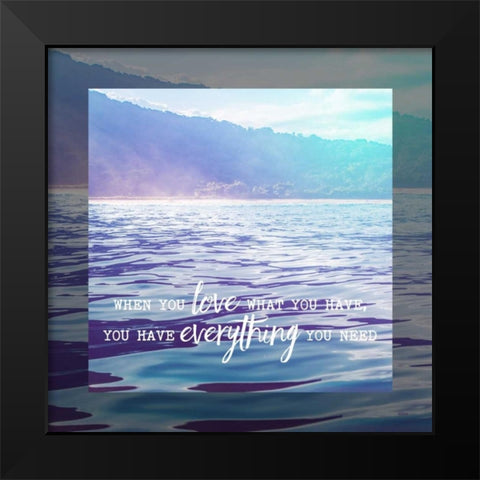 Love Everything Black Modern Wood Framed Art Print by Louise, Gigi