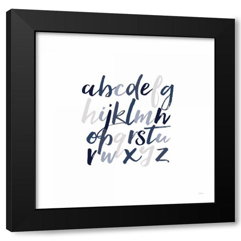 Boy Lower Letters Black Modern Wood Framed Art Print with Double Matting by Louise, Gigi