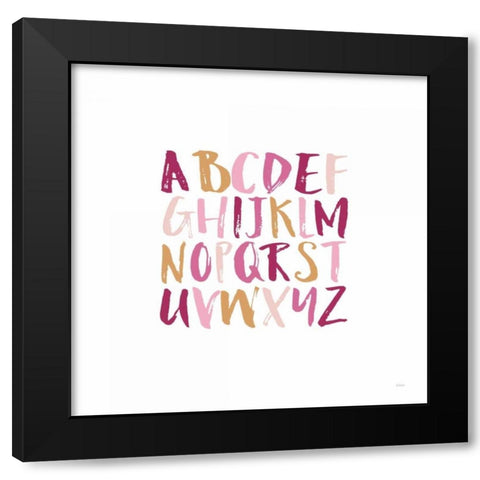Girl Upper Letters Black Modern Wood Framed Art Print by Louise, Gigi