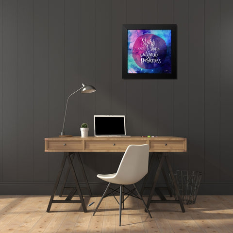 Shinning Stars Black Modern Wood Framed Art Print by Louise, Gigi