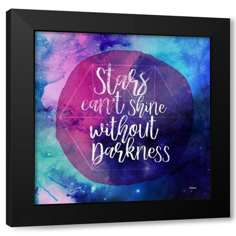 Shinning Stars Black Modern Wood Framed Art Print by Louise, Gigi