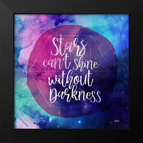 Shinning Stars Black Modern Wood Framed Art Print by Louise, Gigi
