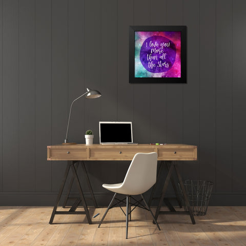 Starry Loved Black Modern Wood Framed Art Print by Louise, Gigi