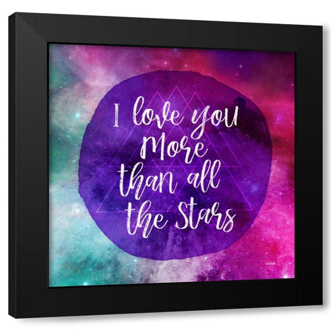 Starry Loved Black Modern Wood Framed Art Print with Double Matting by Louise, Gigi