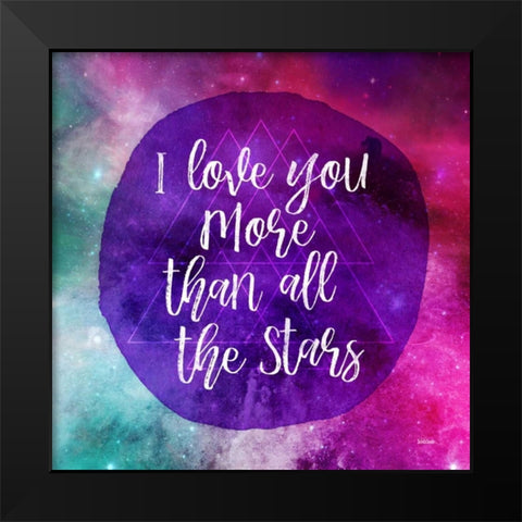 Starry Loved Black Modern Wood Framed Art Print by Louise, Gigi