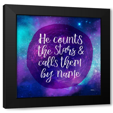 Counting Stars Black Modern Wood Framed Art Print with Double Matting by Louise, Gigi