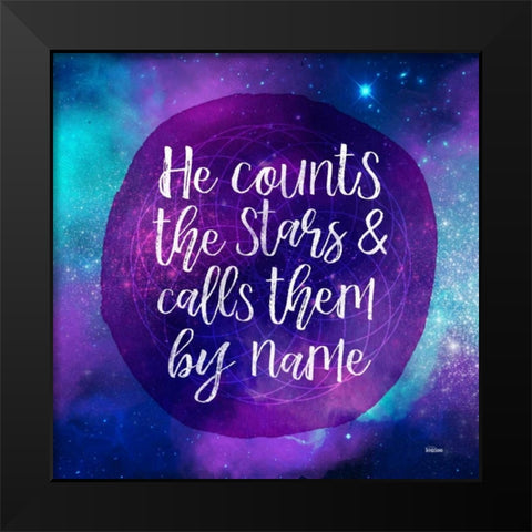 Counting Stars Black Modern Wood Framed Art Print by Louise, Gigi
