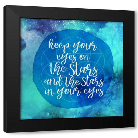 Starry Eyes Black Modern Wood Framed Art Print by Louise, Gigi