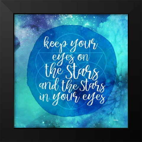 Starry Eyes Black Modern Wood Framed Art Print by Louise, Gigi
