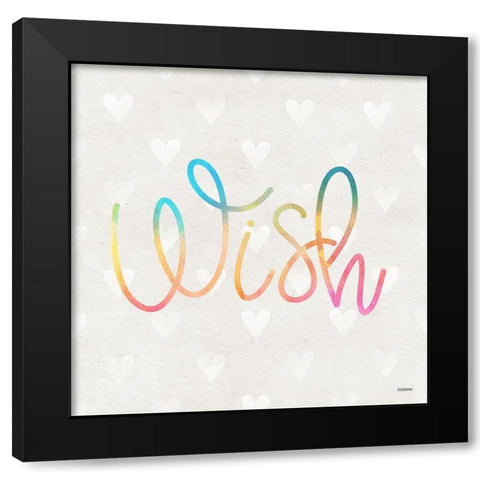 Wish Black Modern Wood Framed Art Print by Louise, Gigi