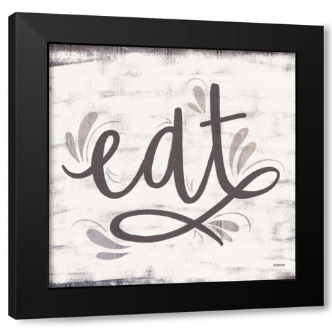 Eat Black Modern Wood Framed Art Print by Louise, Gigi