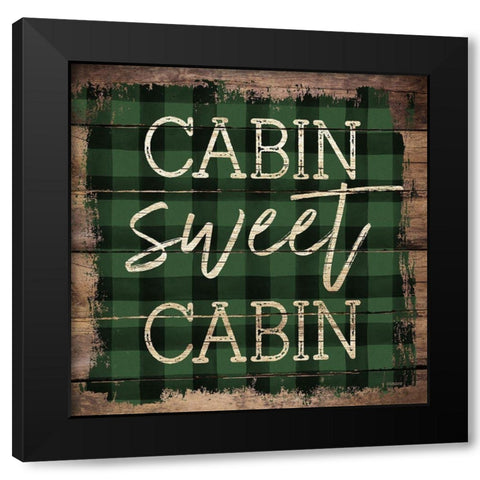 Cabin Sweet Cabin Black Modern Wood Framed Art Print by Louise, Gigi