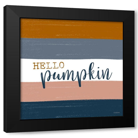 Hello Pumpkin Black Modern Wood Framed Art Print by Louise, Gigi