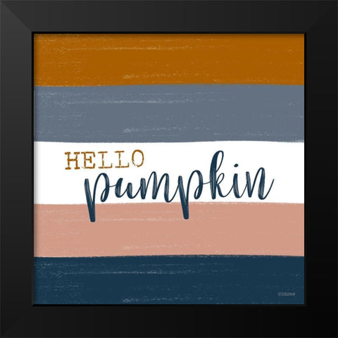 Hello Pumpkin Black Modern Wood Framed Art Print by Louise, Gigi
