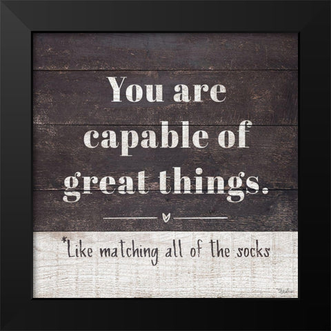 Great Things Black Modern Wood Framed Art Print by Louise, Gigi
