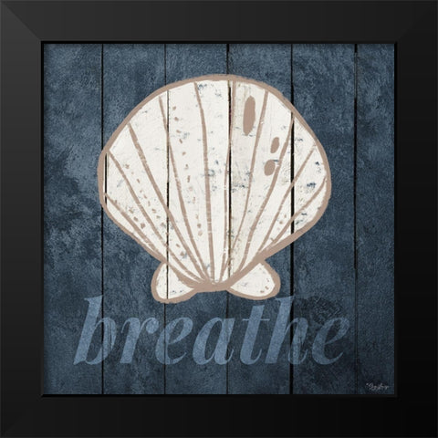 Breathe Shell Black Modern Wood Framed Art Print by Louise, Gigi