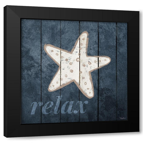 Relax Star Black Modern Wood Framed Art Print by Louise, Gigi