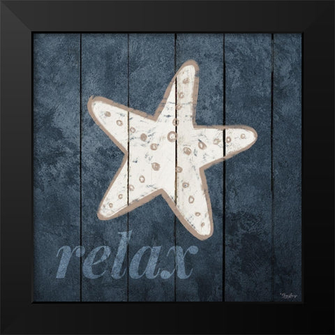 Relax Star Black Modern Wood Framed Art Print by Louise, Gigi