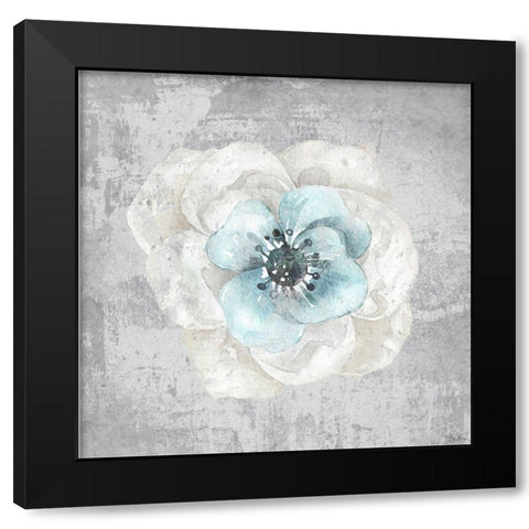 White Flower Black Modern Wood Framed Art Print by Louise, Gigi
