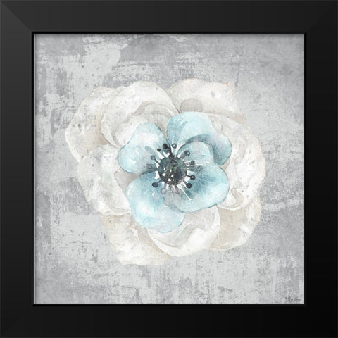 White Flower Black Modern Wood Framed Art Print by Louise, Gigi