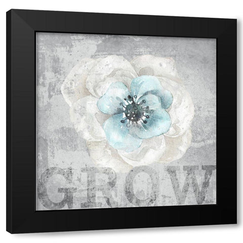 Flower Grow Black Modern Wood Framed Art Print with Double Matting by Louise, Gigi