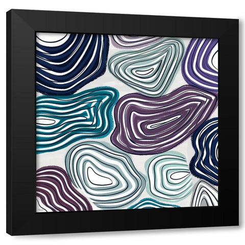 Purple Geodes Black Modern Wood Framed Art Print by Louise, Gigi