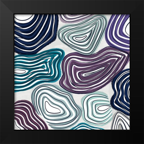 Purple Geodes Black Modern Wood Framed Art Print by Louise, Gigi