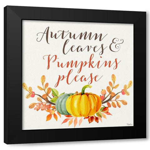 Leaves Please Black Modern Wood Framed Art Print by Louise, Gigi