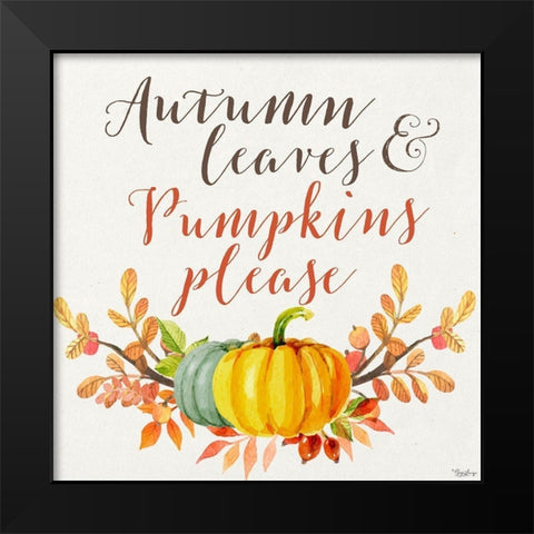 Leaves Please Black Modern Wood Framed Art Print by Louise, Gigi