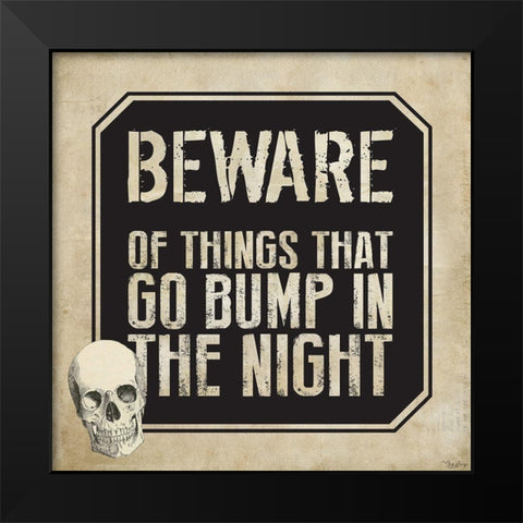 Beware Black Modern Wood Framed Art Print by Louise, Gigi