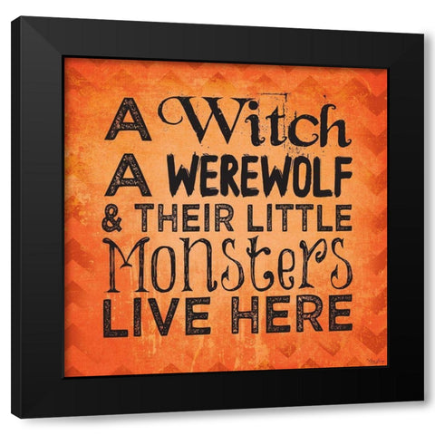 Witch Werewolf Black Modern Wood Framed Art Print with Double Matting by Louise, Gigi