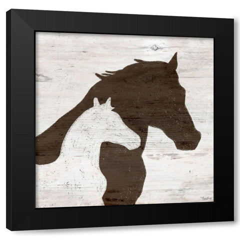 Two Horses Black Modern Wood Framed Art Print by Louise, Gigi