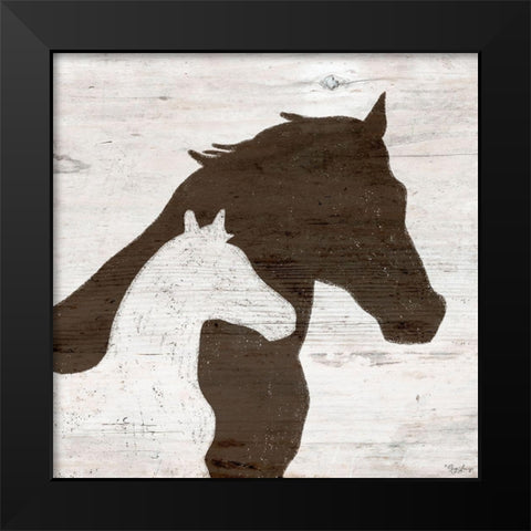 Two Horses Black Modern Wood Framed Art Print by Louise, Gigi