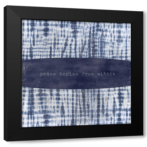 Peace Begins Black Modern Wood Framed Art Print with Double Matting by Louise, Gigi