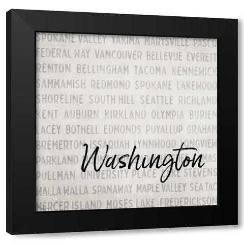 Washington Cities Black Modern Wood Framed Art Print by Louise, Gigi