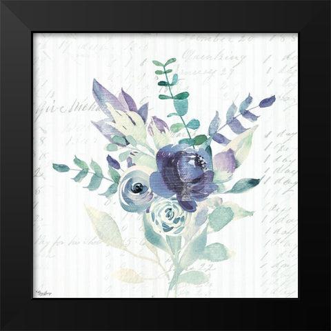 Wild Floral BLUE 2 Black Modern Wood Framed Art Print by Louise, Gigi