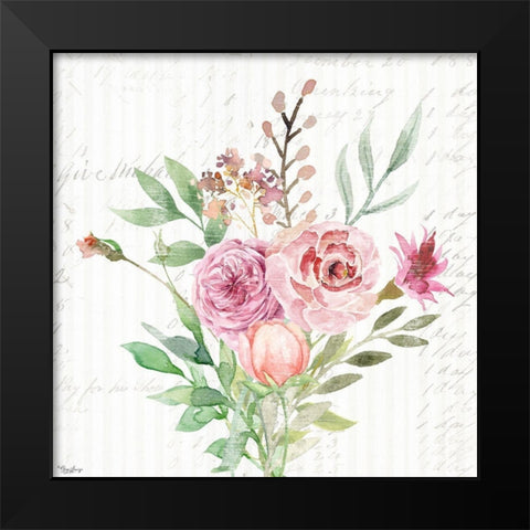 Wild Floral PINK 2 Black Modern Wood Framed Art Print by Louise, Gigi