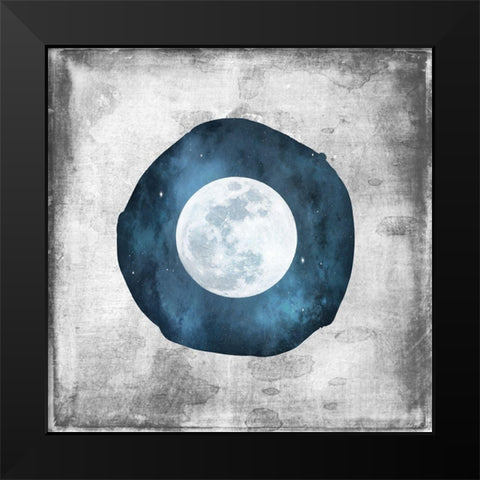 Blue Full Moon Black Modern Wood Framed Art Print by Louise, Gigi