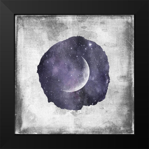 Purple Crescent Moon Black Modern Wood Framed Art Print by Louise, Gigi