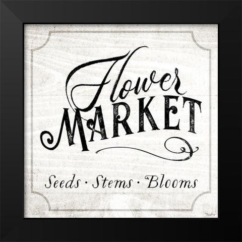 Flower Market Black Modern Wood Framed Art Print by Louise, Gigi