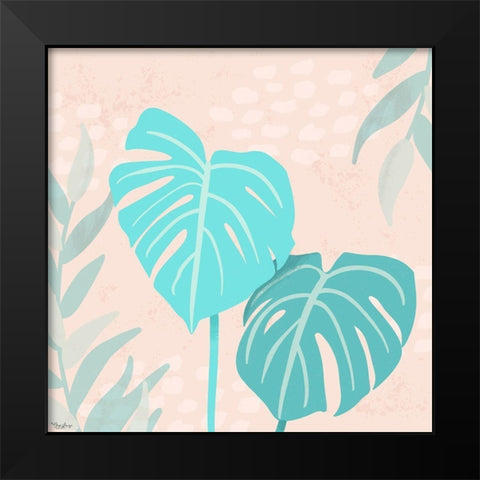 Tropical Leaves 3 Black Modern Wood Framed Art Print by Louise, Gigi