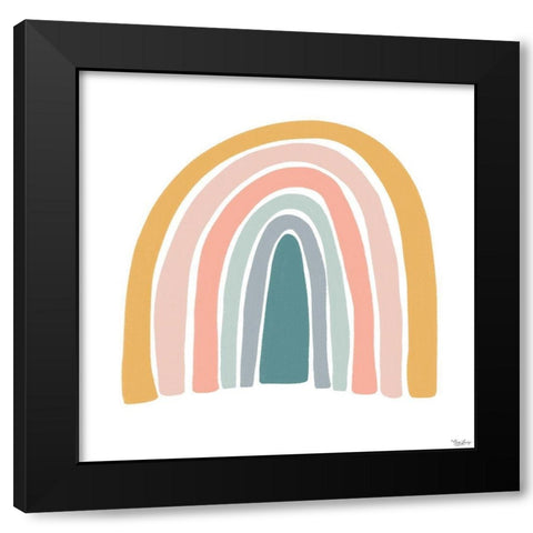 Colorful Rainbow Black Modern Wood Framed Art Print by Louise, Gigi