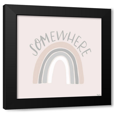 Somewhere Rainbow Black Modern Wood Framed Art Print by Louise, Gigi