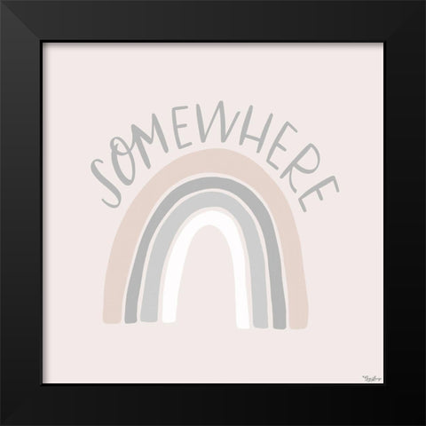 Somewhere Rainbow Black Modern Wood Framed Art Print by Louise, Gigi