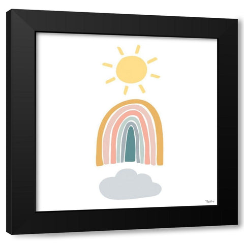 Rainbow Sunshine Black Modern Wood Framed Art Print by Louise, Gigi
