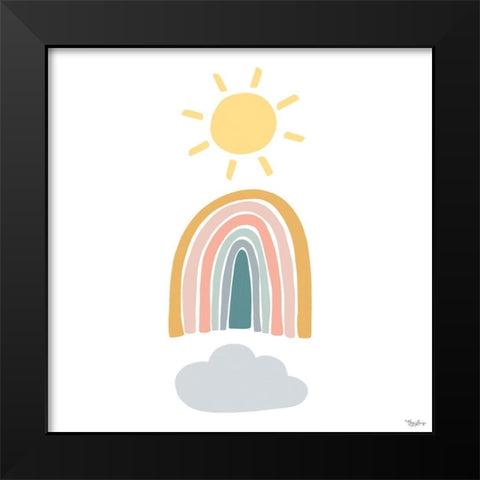 Rainbow Sunshine Black Modern Wood Framed Art Print by Louise, Gigi