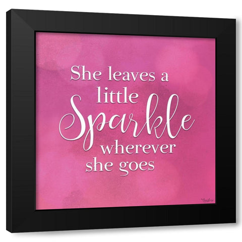 Little Sparkle Black Modern Wood Framed Art Print by Louise, Gigi