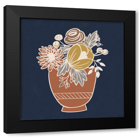Fall Floral 1 Black Modern Wood Framed Art Print by Louise, Gigi