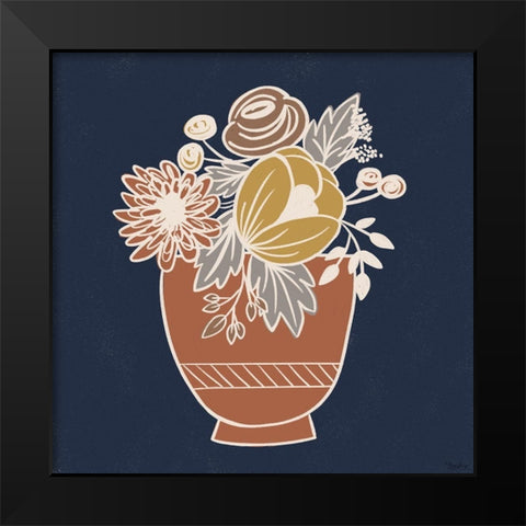 Fall Floral 1 Black Modern Wood Framed Art Print by Louise, Gigi